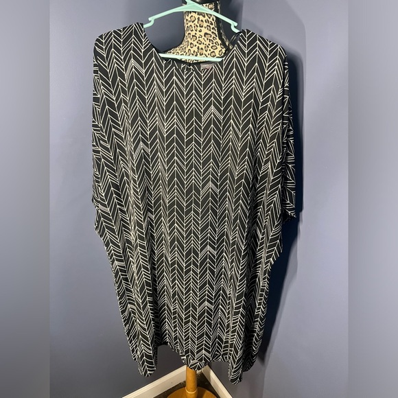 Vince Camuto womens Black White Short Sleeve Knee Length Sheath Dress Size XL - Picture 1 of 5